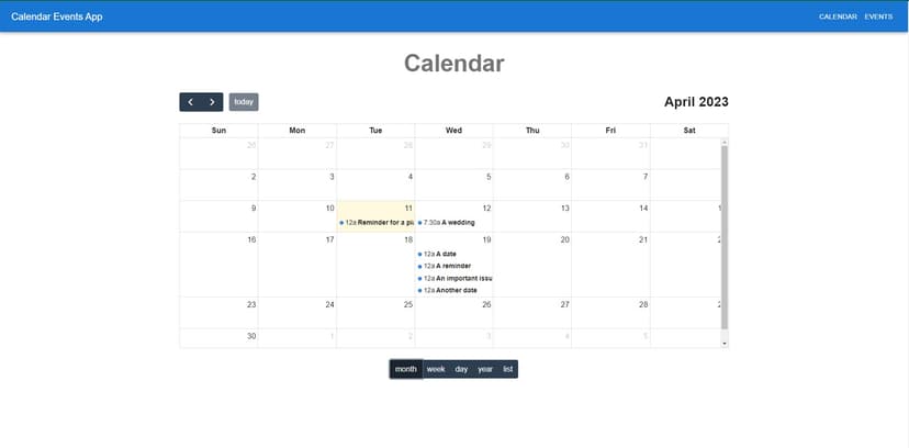 Calendar app